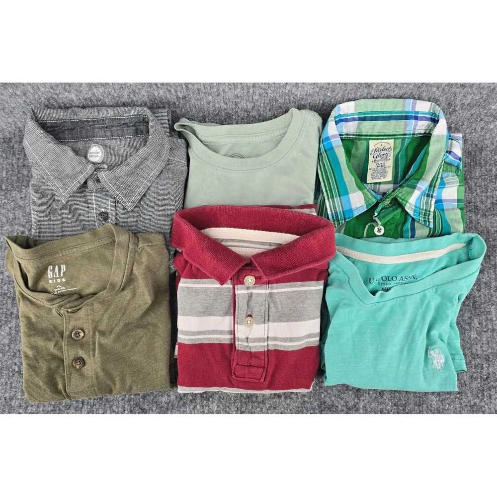 Lot of 6 Boys Shirts Shirts Size XL 14-16 Multicolor Bundle School Dress Code